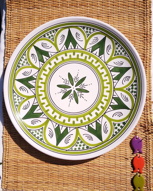 Assiette plate verte vue de Dessus