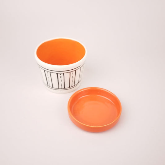 Duo Rayures Fines Points Orange 2