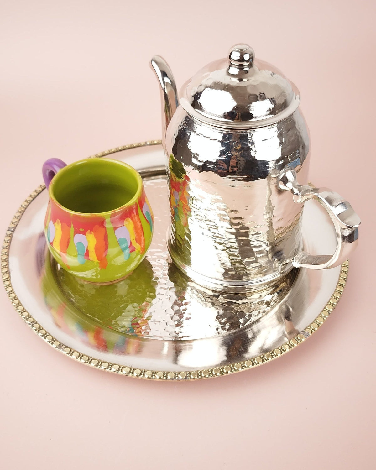 Grande Assiette Cuivre Finition dorée présentation V1