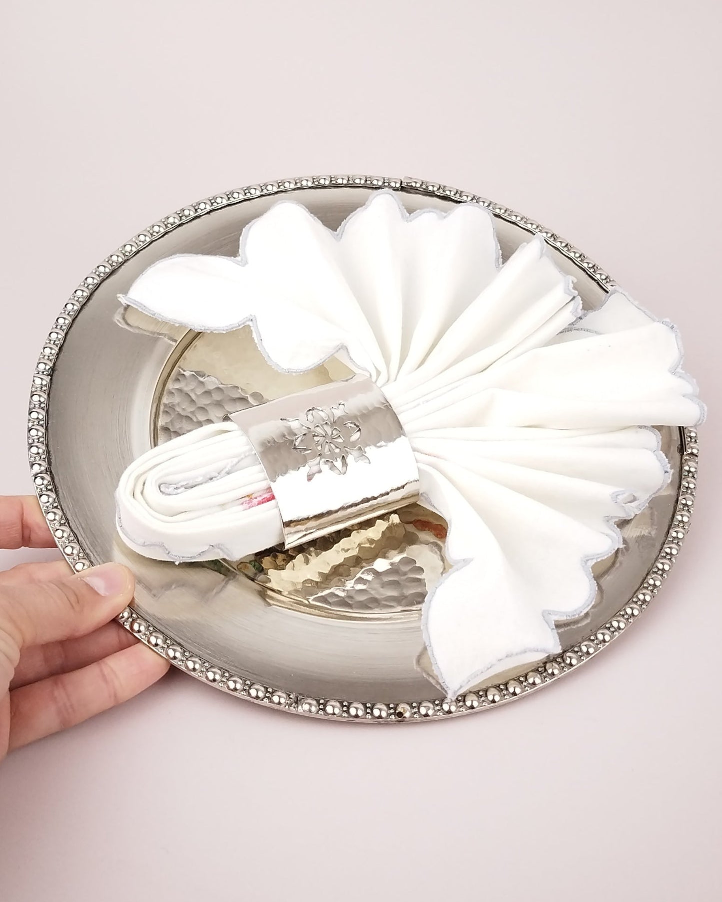 Paire de ronds de serviettes en cuivre