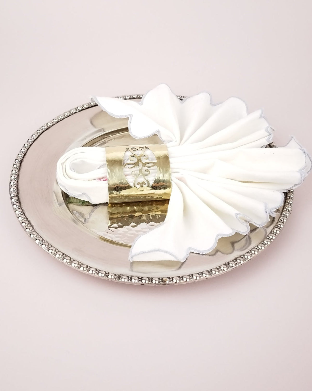 Paire de ronds de serviettes en cuivre