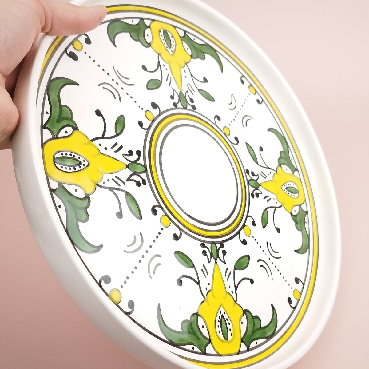 Plateau rond en faïence