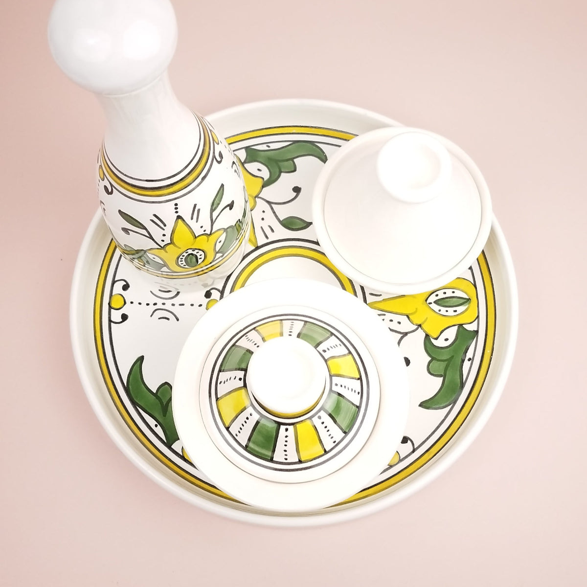 Plateau Rond Floral 24 Elements