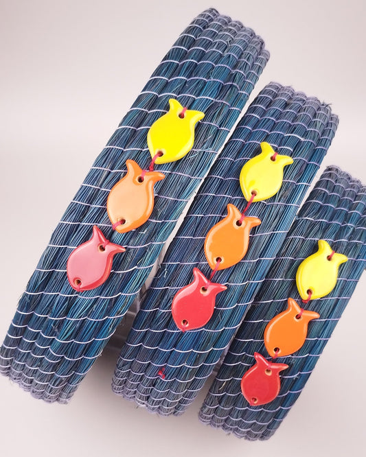 Set 3 Plateaux Jonc Bleu Vue2