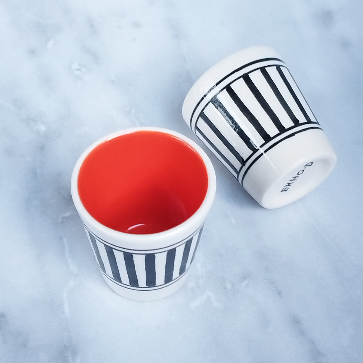 Tasse café Rayures épaisses rouge