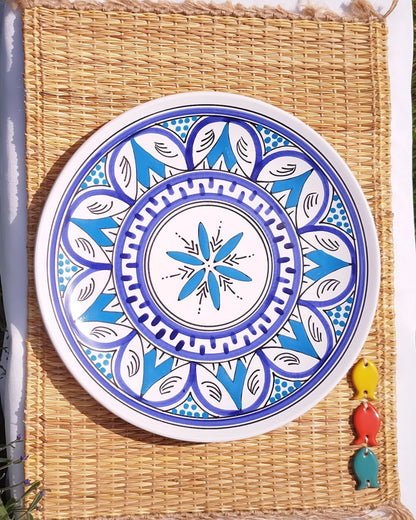 Assiette plate turquoise vue de Dessus