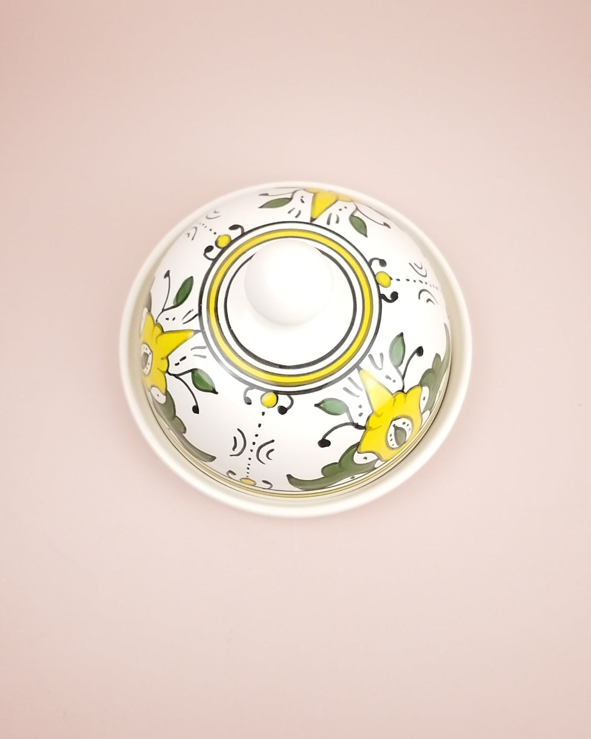 Cloche  Faïence Floral  vue de Dessus