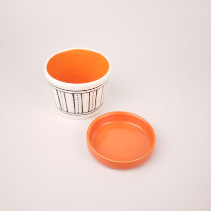 Duo Rayures Fines Points Orange 2