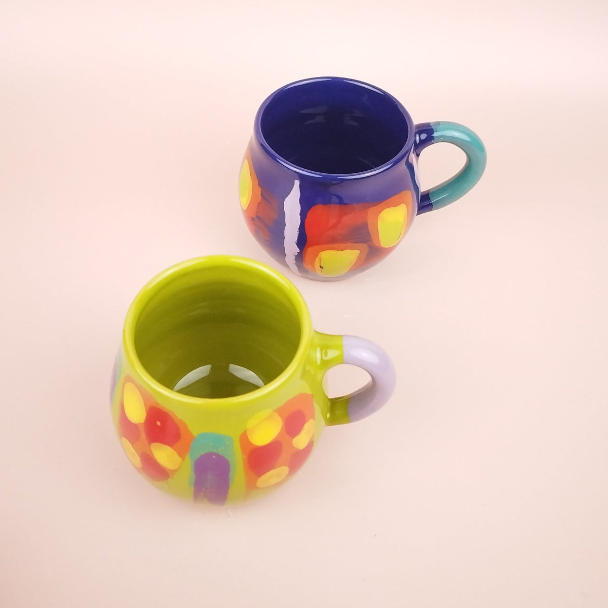 Grand Mug Bleu Vert Festive