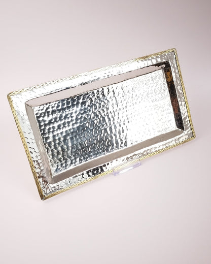 Plateau rectangulaire doré profil2