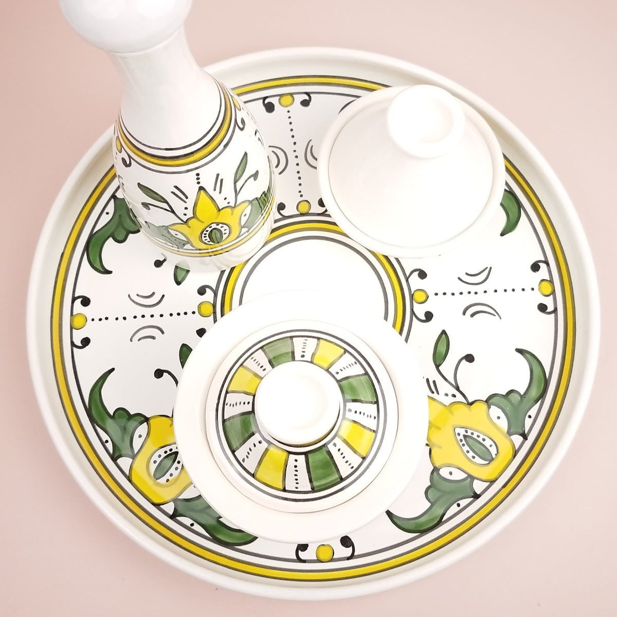 Plateau Rond Floral 28 Elements