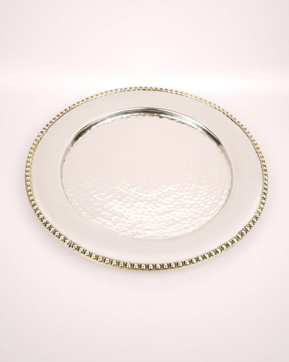 Plateau rond bord dore Grand Modele
