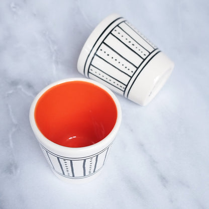 Variante rayures fines points café orange